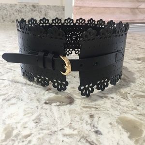Faux Leather Wide Belt